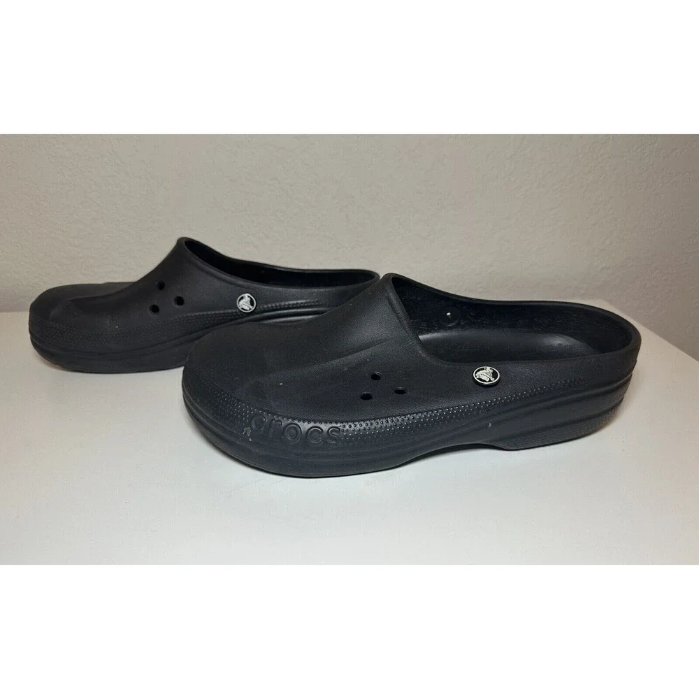 Crocs Mules Clogs Slip On Black No‎ Back Strap Unisex Men's 10 Women's 12